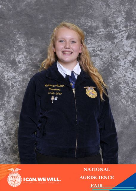 Agriscience Fair Makenzie Godwin 7th in the Nation